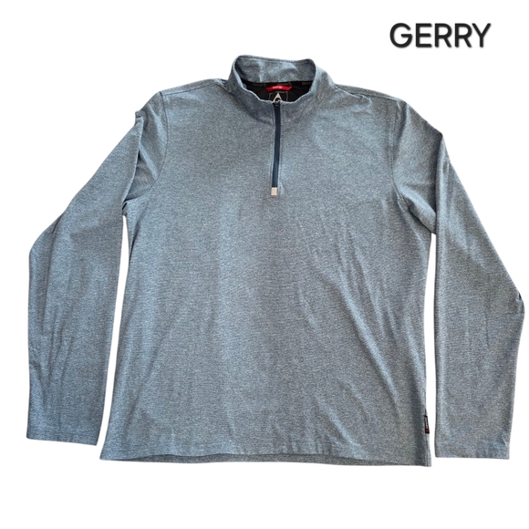 Gerry Men's Active Quarter Zip Long Sleeve Shirt Large Light Blue - Picture 1 of 6